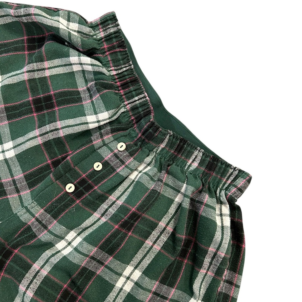 Free People Intimately Green Plaid Pajama Shorts Flannel Lounge Cottagecore